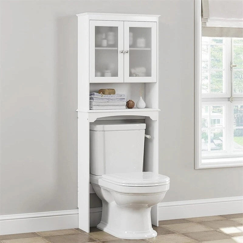 Toiletten-Aufbewahrungsschrank - Weiß 9.06D x 24.8W x 65.75H