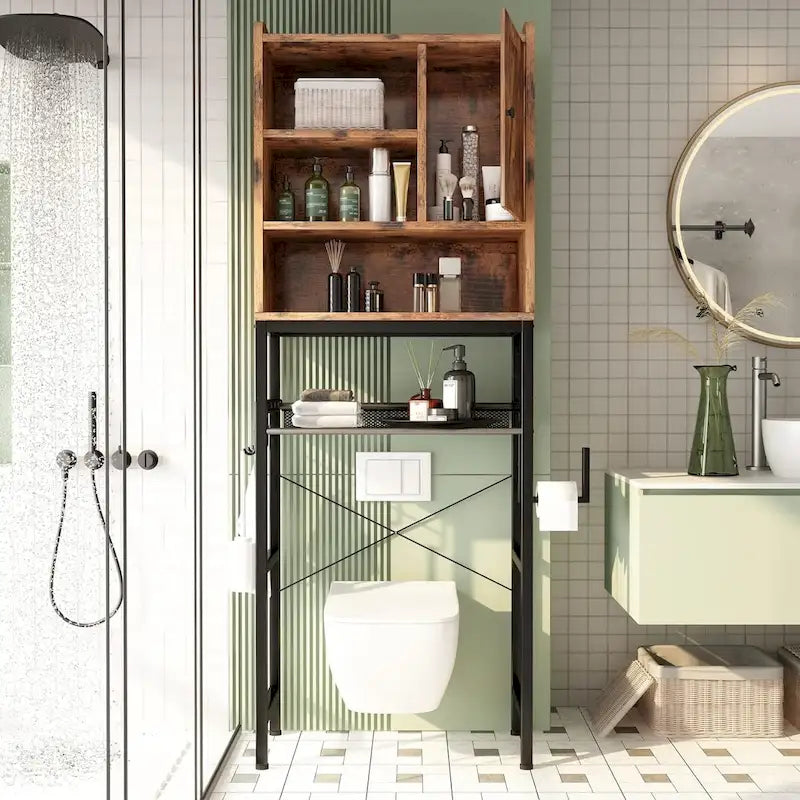 Badezimmerschrank aus Holz zur Aufbewahrung über der Toilette