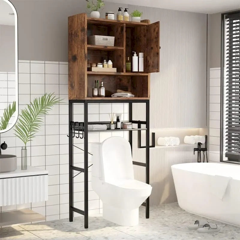 Badezimmerschrank aus Holz zur Aufbewahrung über der Toilette
