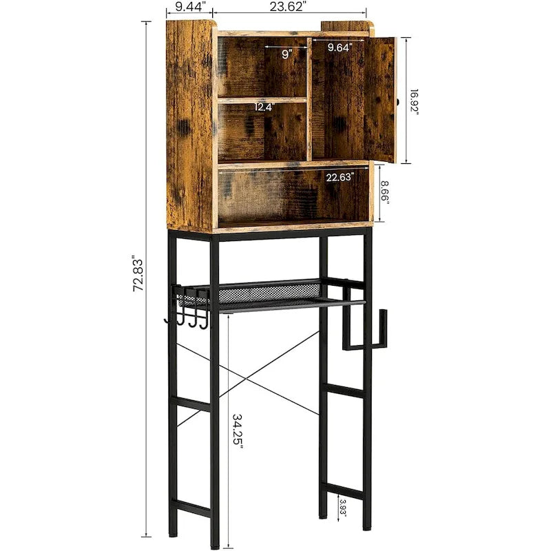 Badezimmerschrank aus Holz zur Aufbewahrung über der Toilette