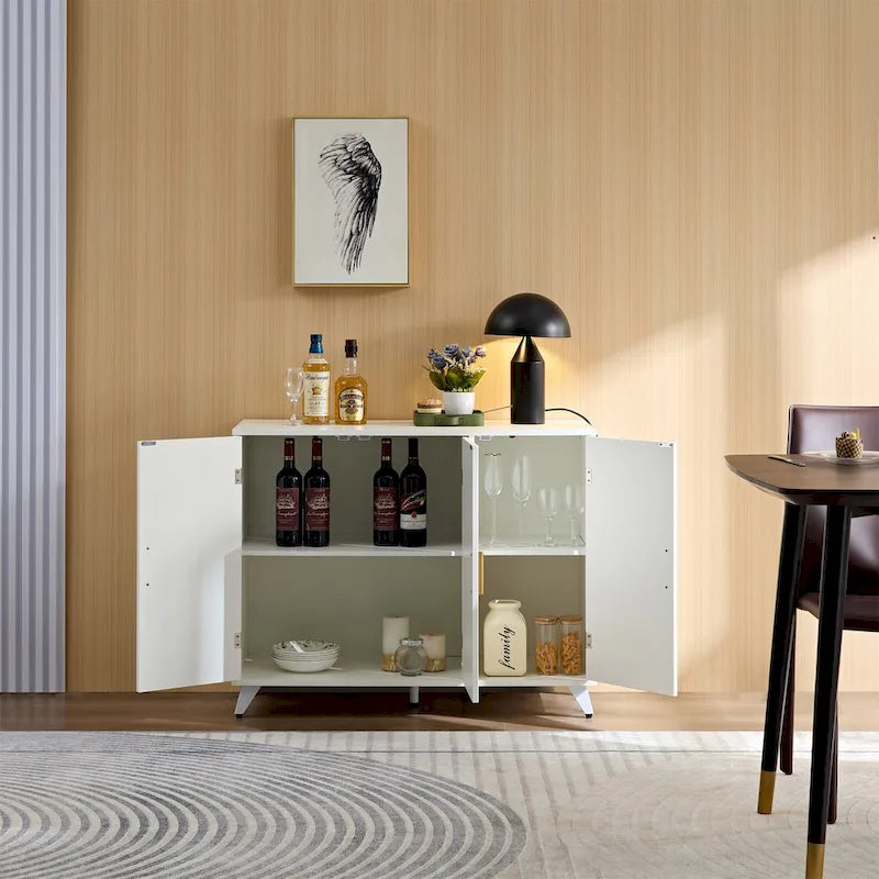 Sideboard Buffet Cabinet with Wavy Texture