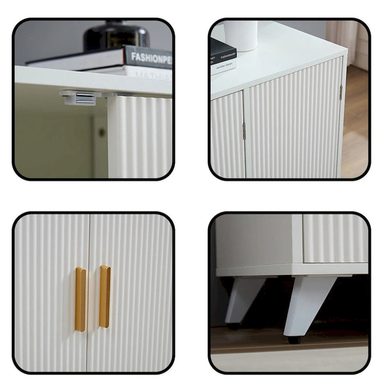 Sideboard Buffet Cabinet with Wavy Texture