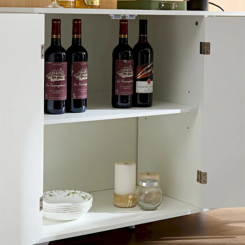 Sideboard Buffet Cabinet with Wavy Texture