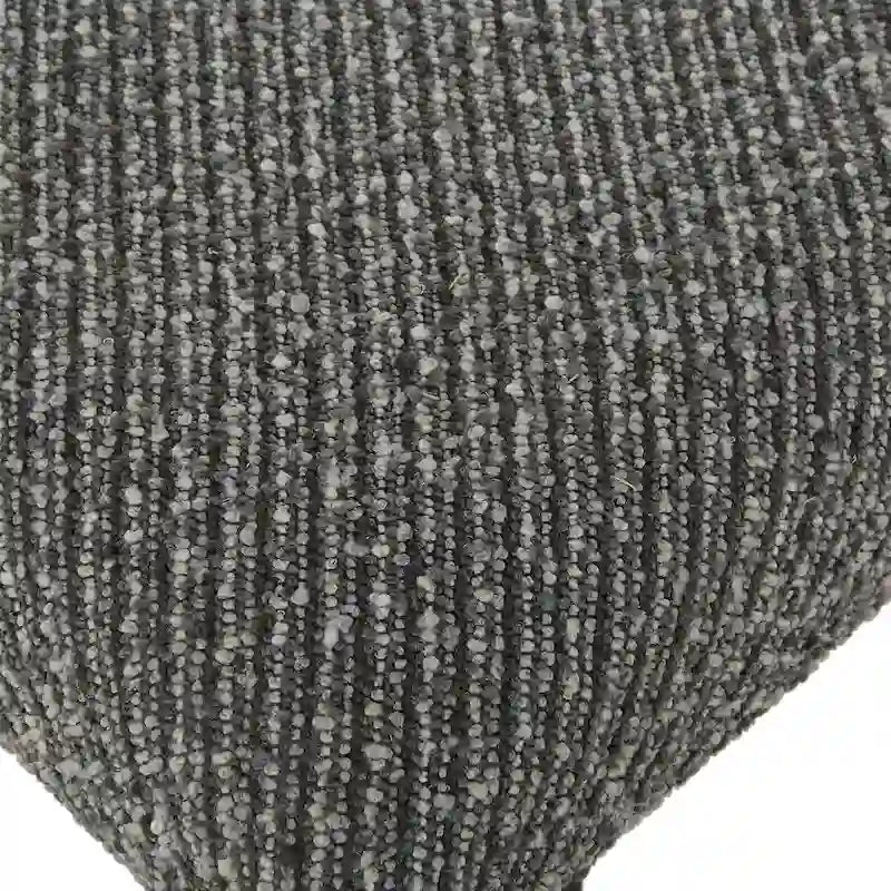 Charcoal Boucle Fabric Bench with Bronze Metal Legs, 72.5W